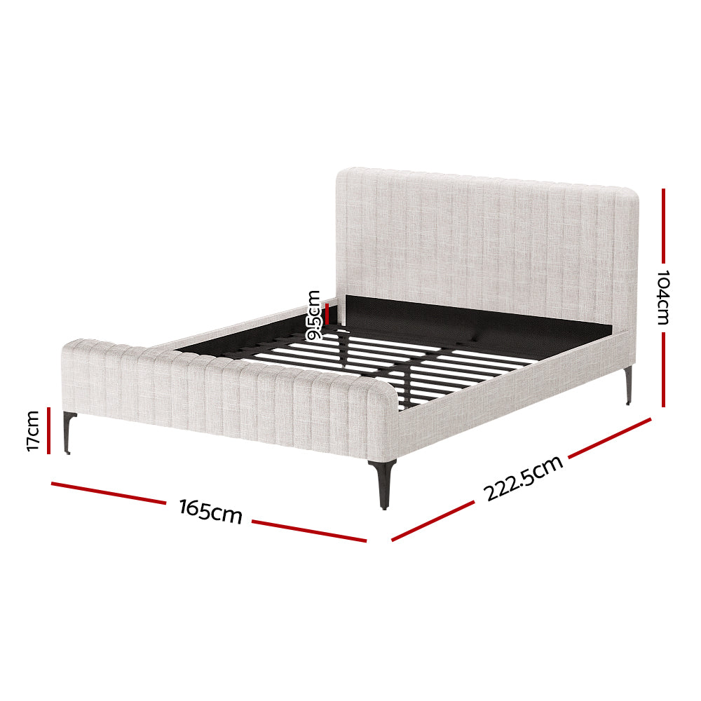 Ammy Bed Frame - Beige Queen