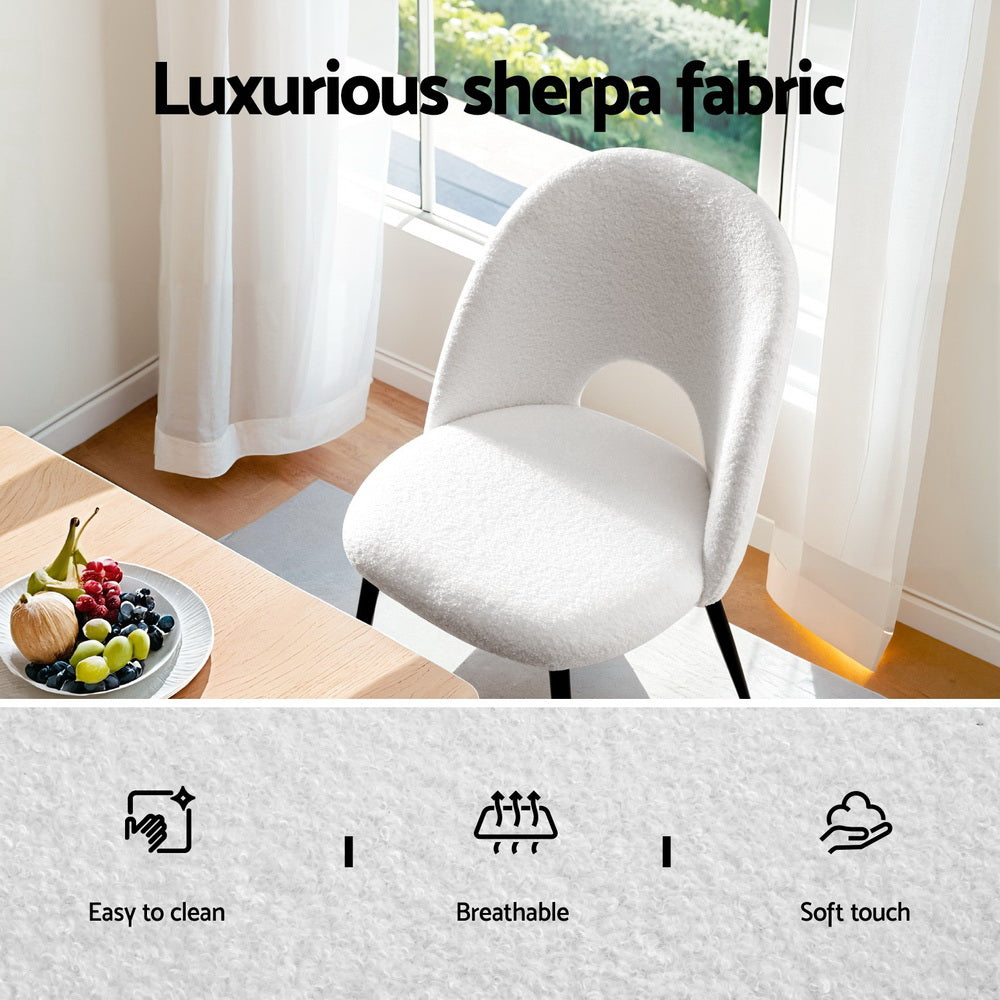 Boucle Sherpa Dining Chair - Set of 2