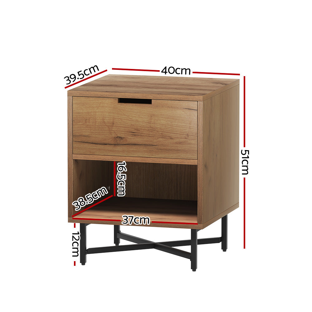 Kravu Rust Oak Bedside Table