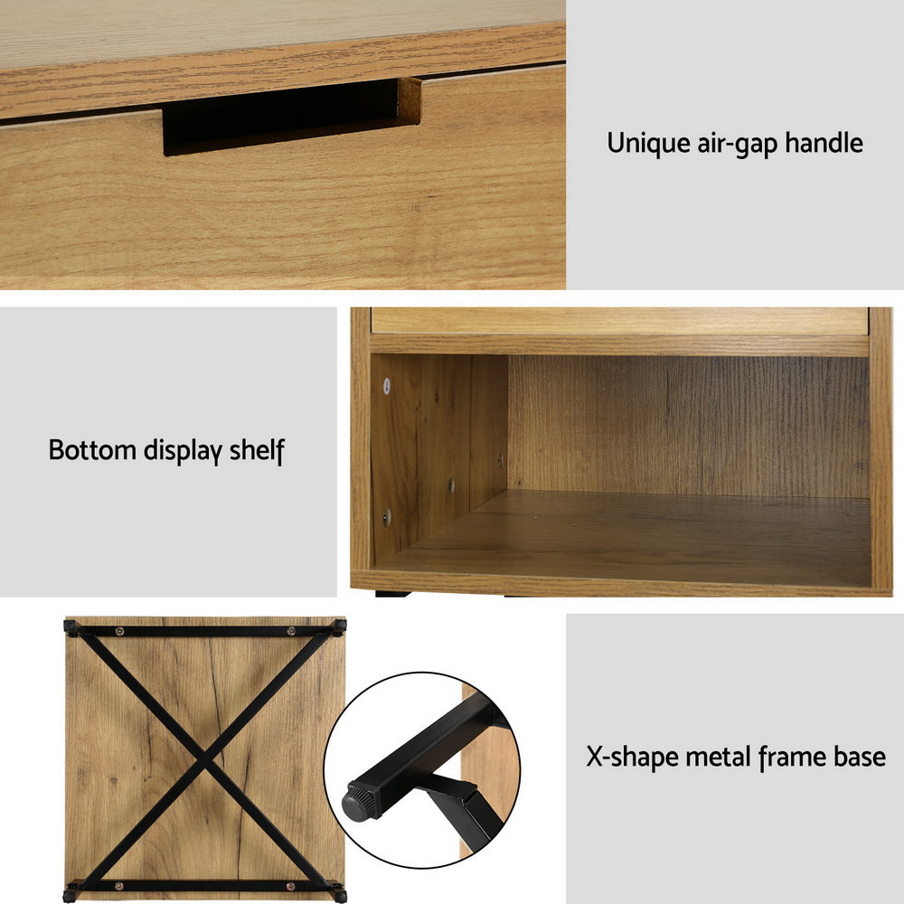 Kravu Rust Oak Bedside Table