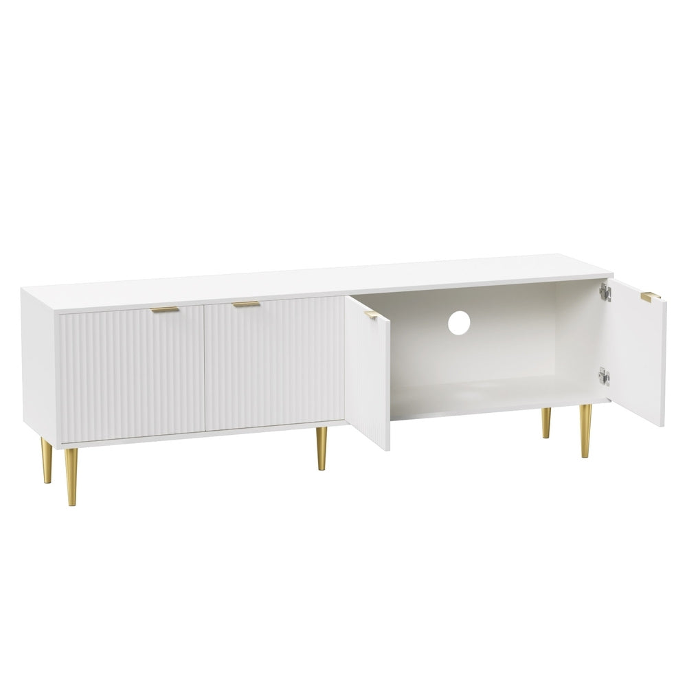 White TV Cabinet Entertainment Unit - 180CM