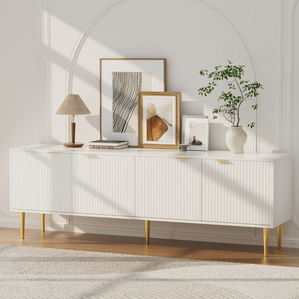 White TV Cabinet Entertainment Unit - 180CM