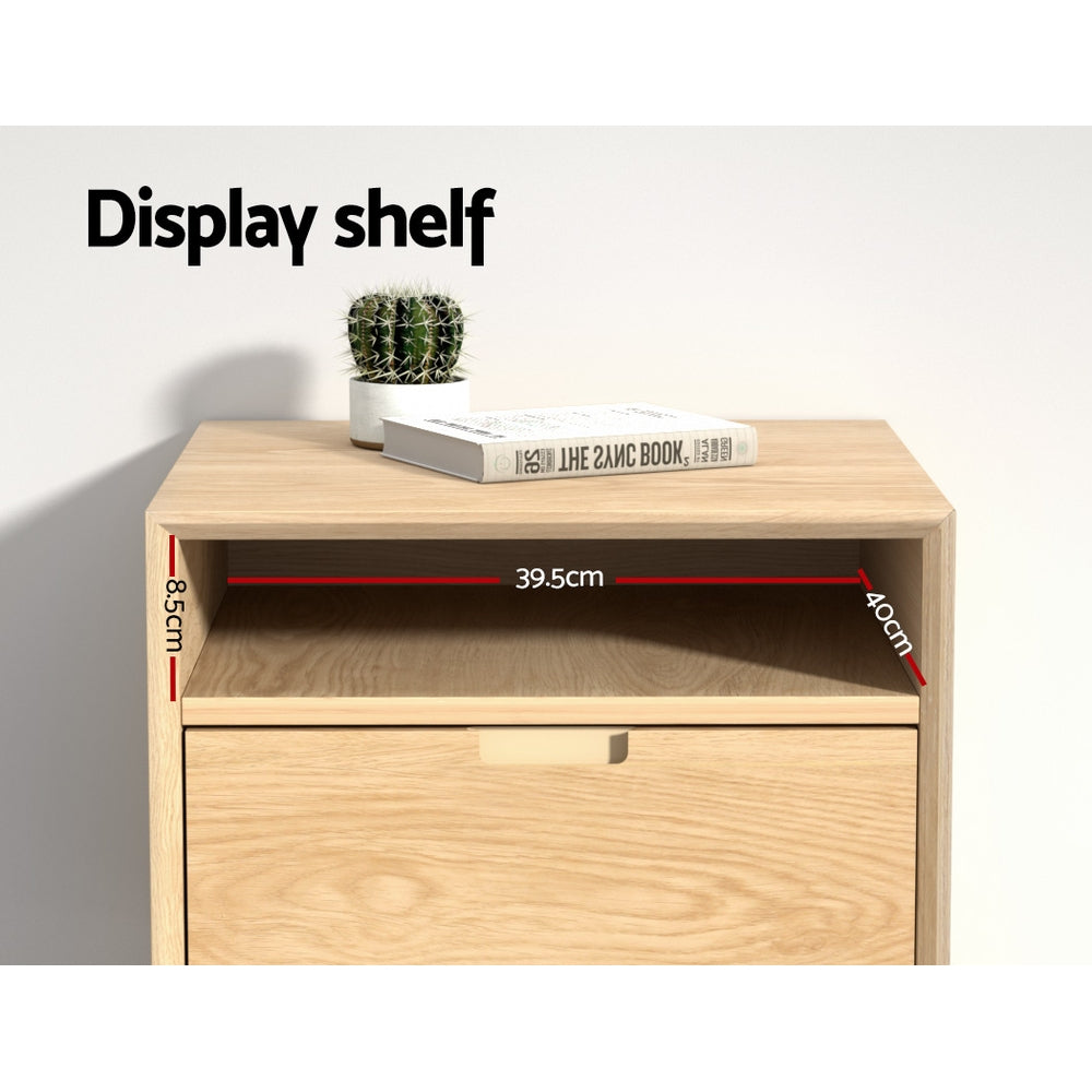 Gorr Bedside Table Drawers - Ash Wood