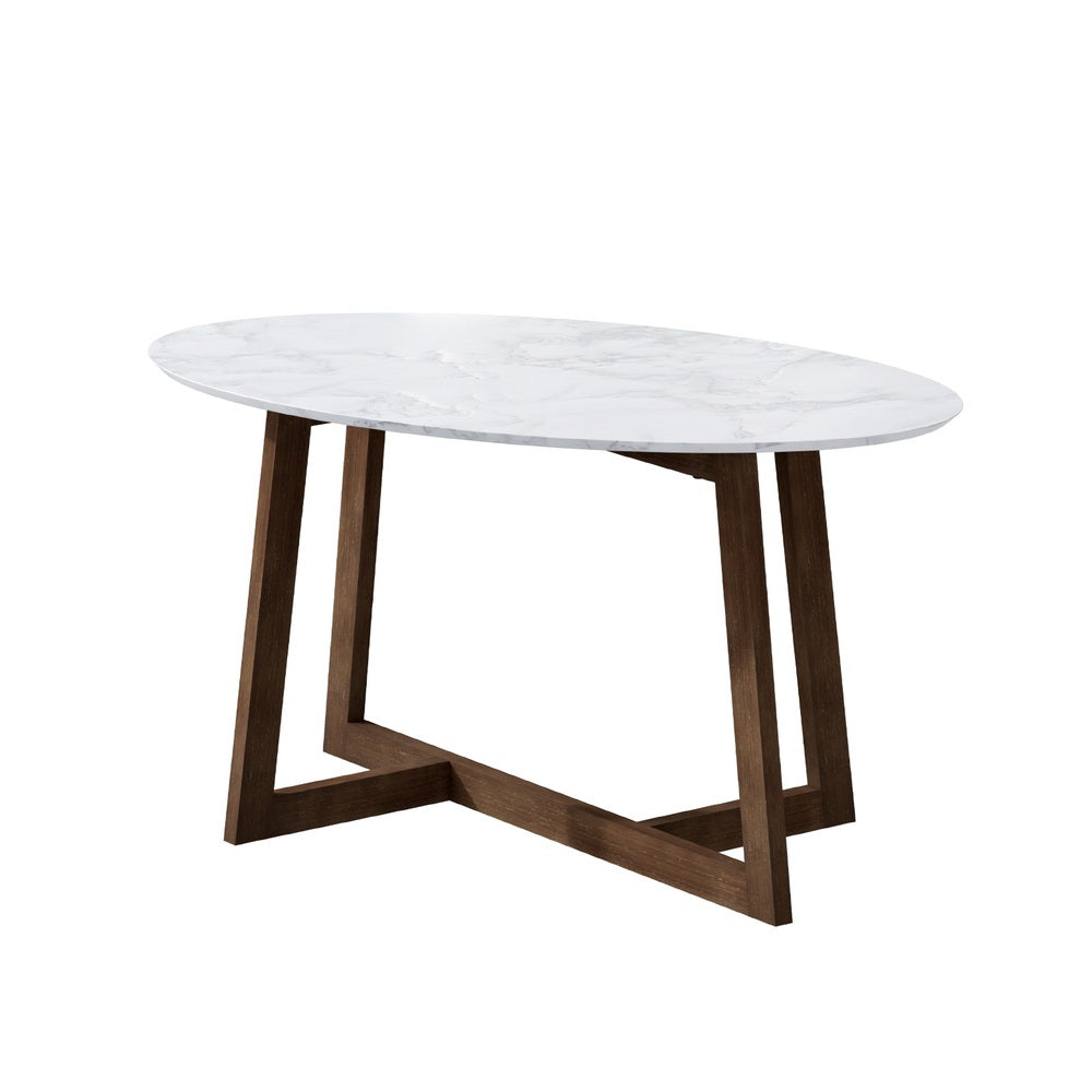 Oval Marble Effect Coffee Table