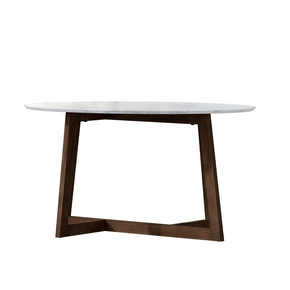 Oval Marble Effect Coffee Table