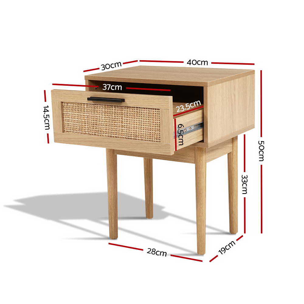 Rattan Bedside Table Nightstand