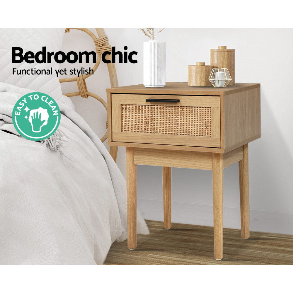 Rattan Bedside Table Nightstand
