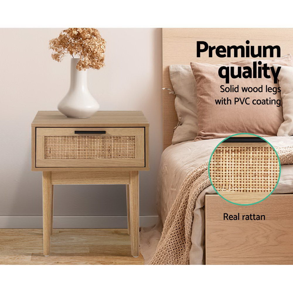 Rattan Bedside Table Nightstand