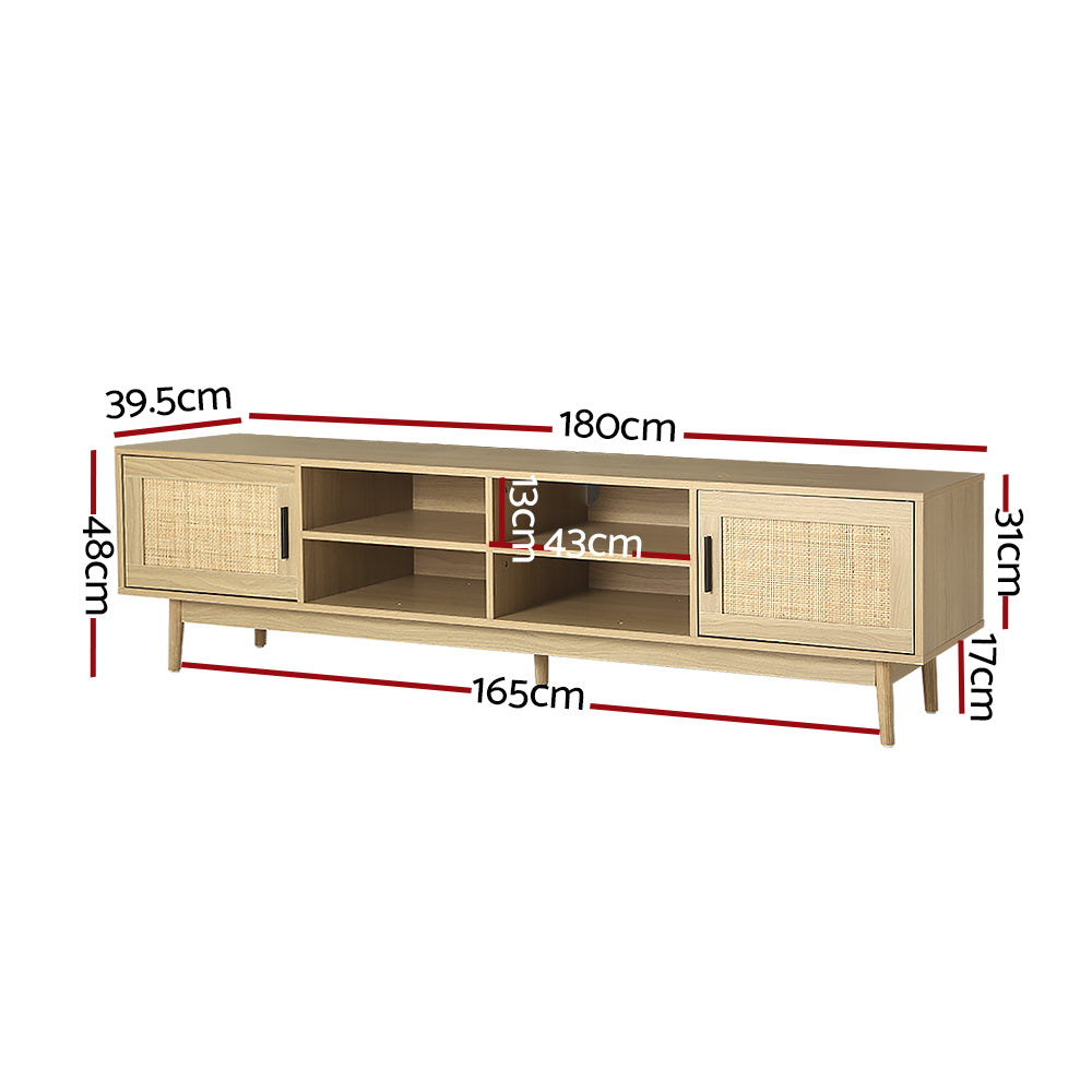 Rattan TV Cabinet - Entertainment Unit 180cm