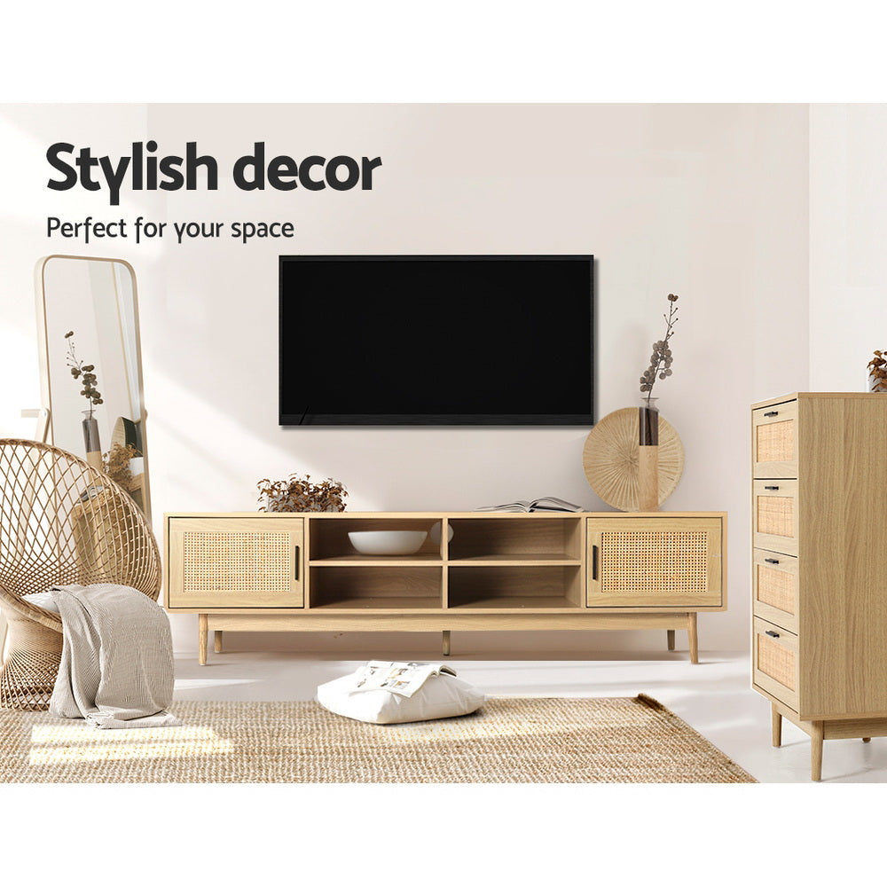 Rattan TV Cabinet - Entertainment Unit 180cm
