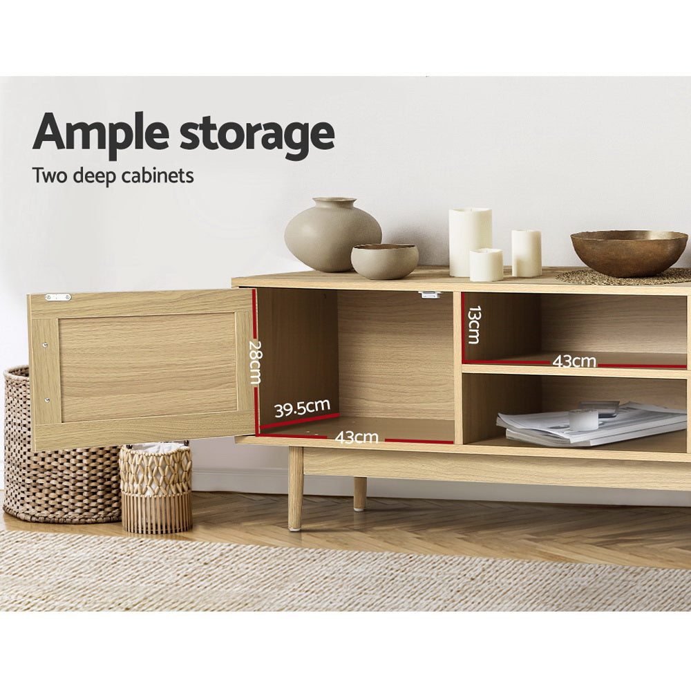 Rattan TV Cabinet - Entertainment Unit 180cm