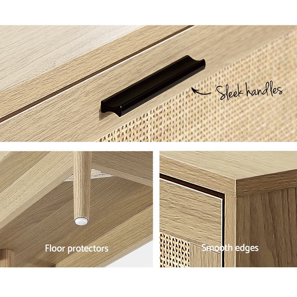 Rattan TV Cabinet - Entertainment Unit 180cm