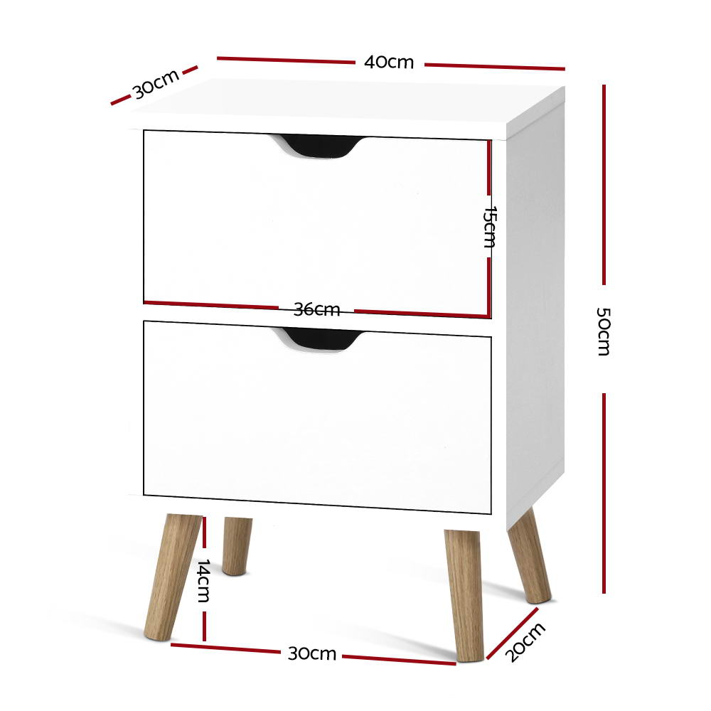 Boden Bedside Table Drawers - White