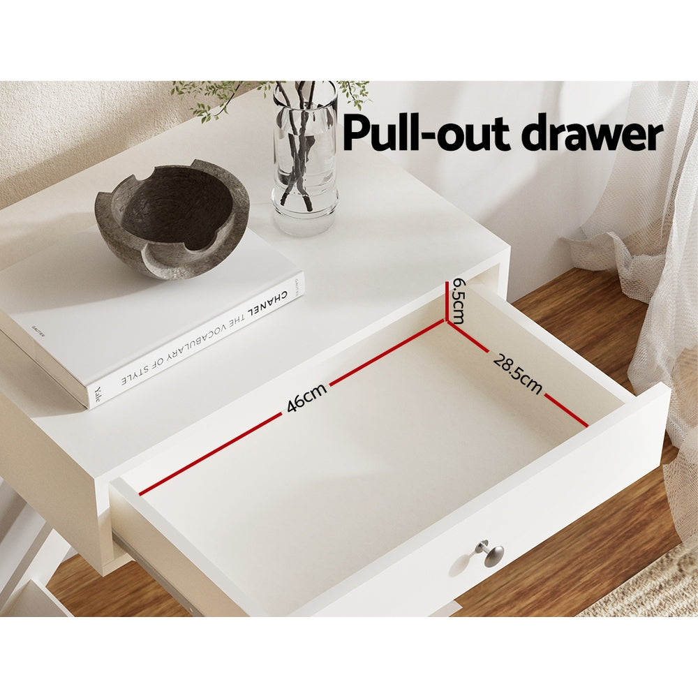 Qara Bedside Table - White