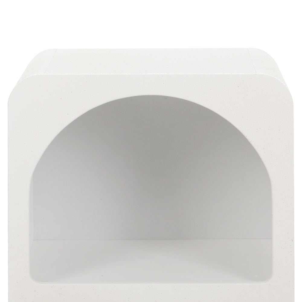 Arched Bedside Table Shelf - White