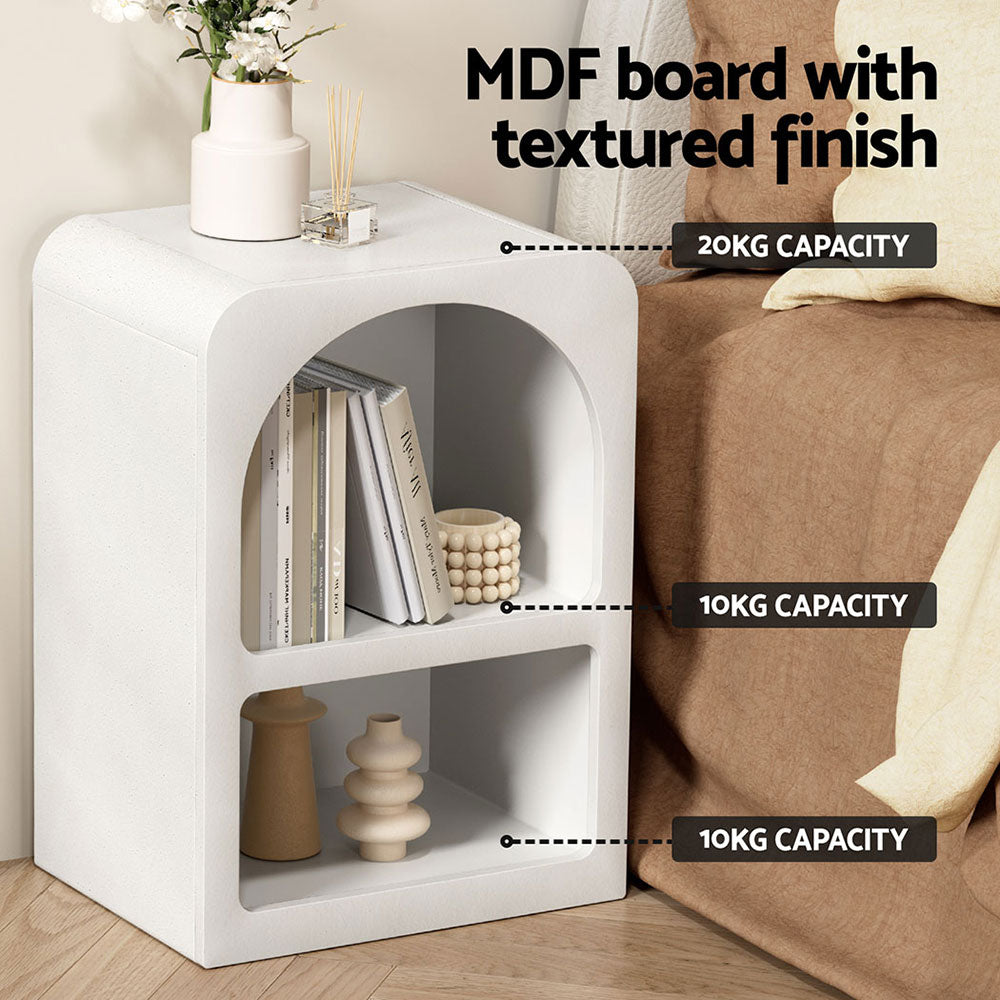 Arched Bedside Table Shelf - White