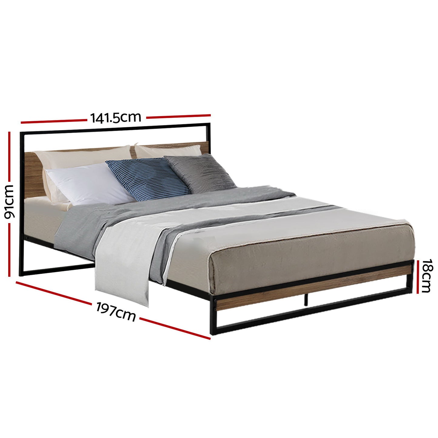 Dane Metal Bed Frame - Double