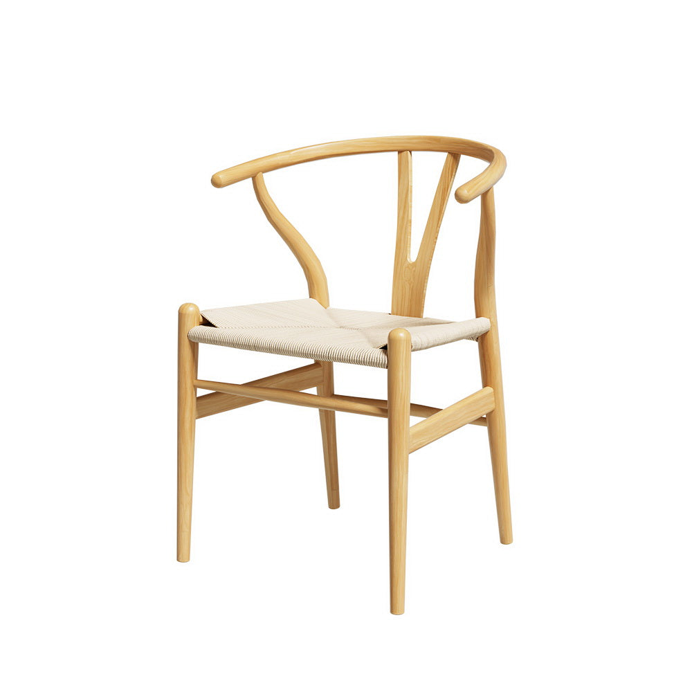 Wishbone Dining Chair Wooden Rattan - Set of 1