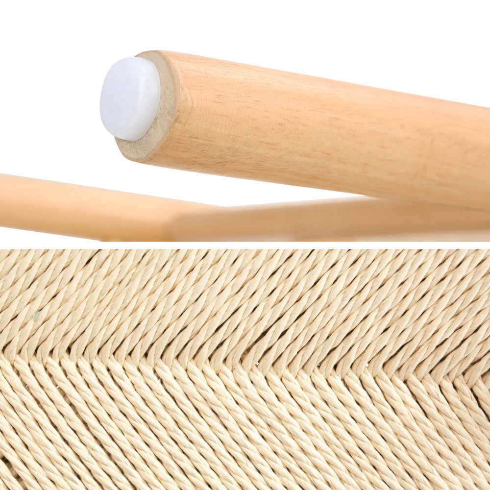 Wishbone Dining Chair Wooden Rattan - Set of 1