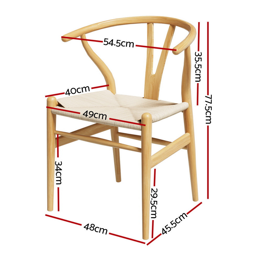 Wishbone Rattan Dining Chairs - Set of 2