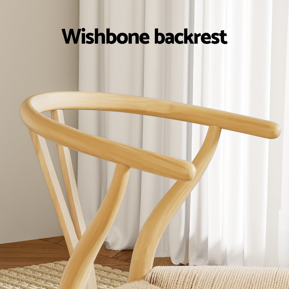 Wishbone Rattan Dining Chairs - Set of 2