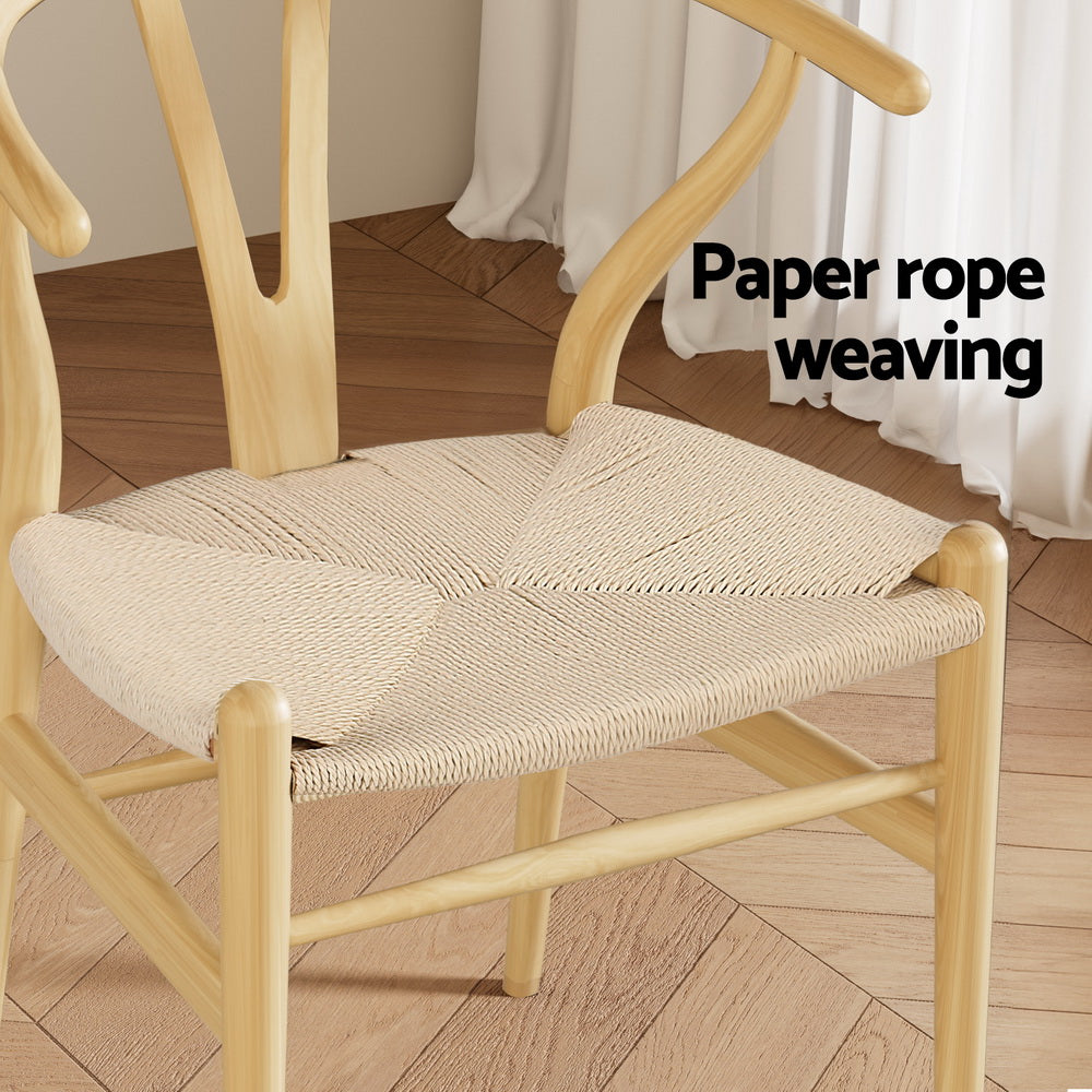 Wishbone Rattan Dining Chairs - Set of 2