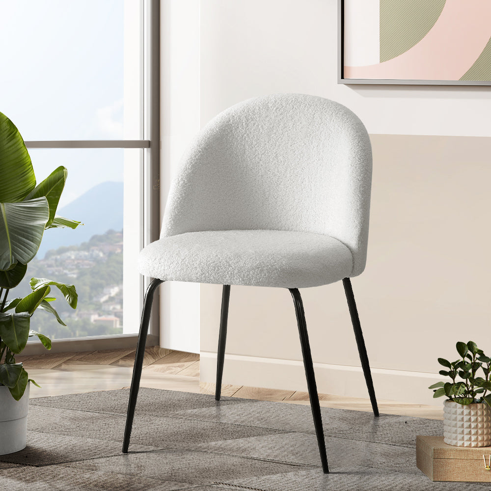 Sherpa Dining Chairs - White - Set of 2