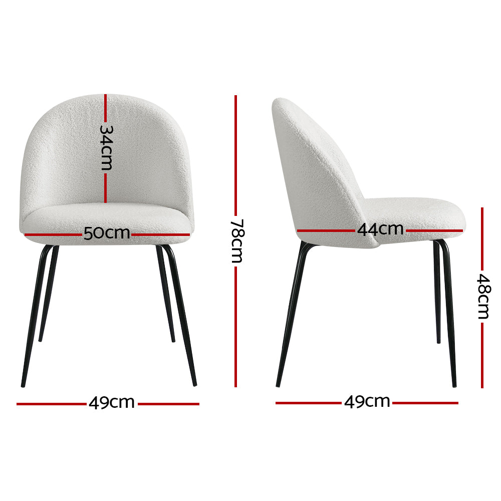 Sherpa Dining Chairs - White - Set of 2