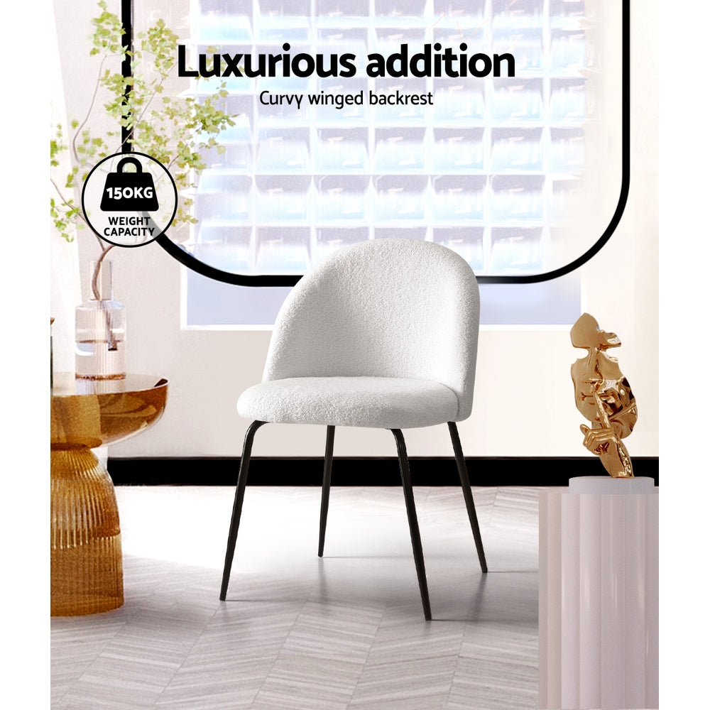Sherpa Dining Chairs - White - Set of 2