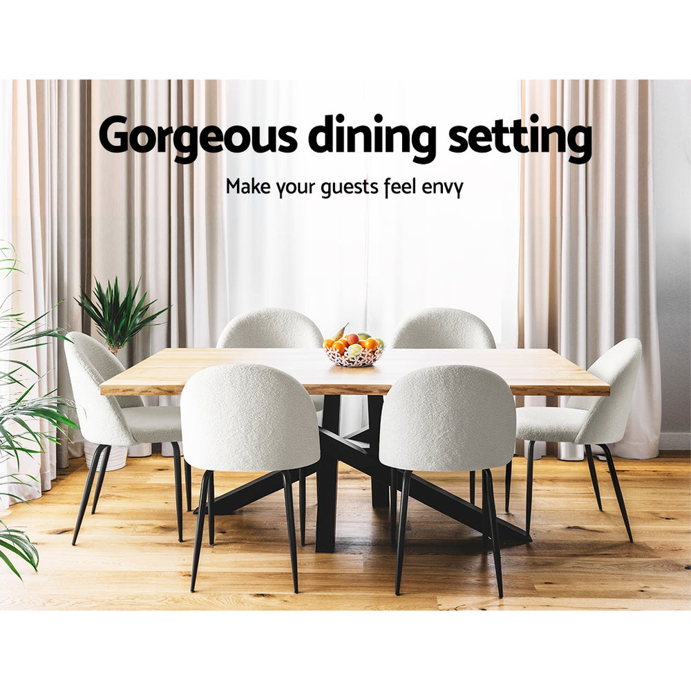 Sherpa Dining Chairs - White - Set of 2