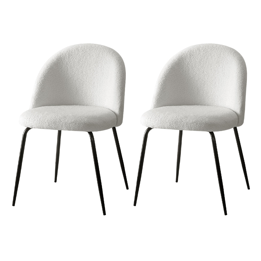 Sherpa Dining Chairs - White - Set of 2
