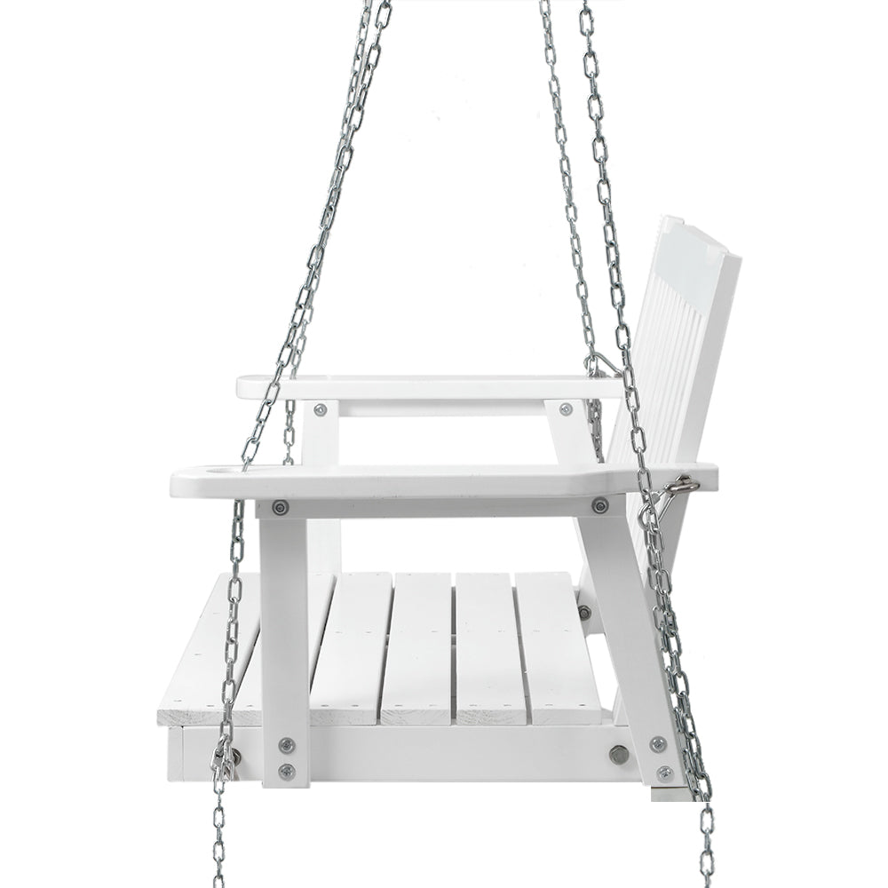 Porch Swinging Chair - White 2 Seater