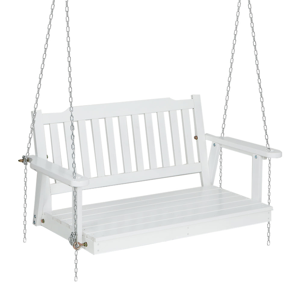 Porch Swinging Chair - White 2 Seater