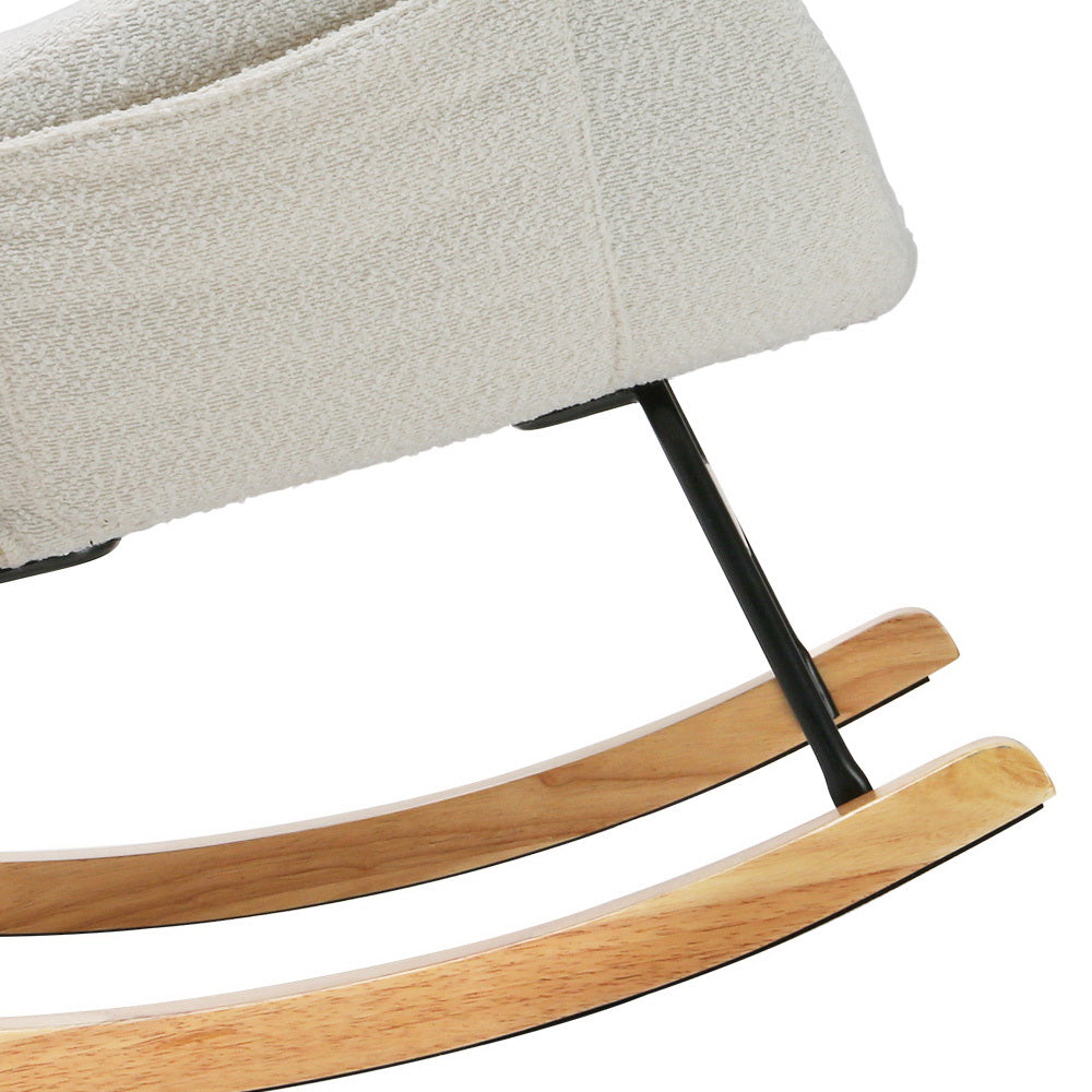 Boucle Nursery Rocking Chair - White