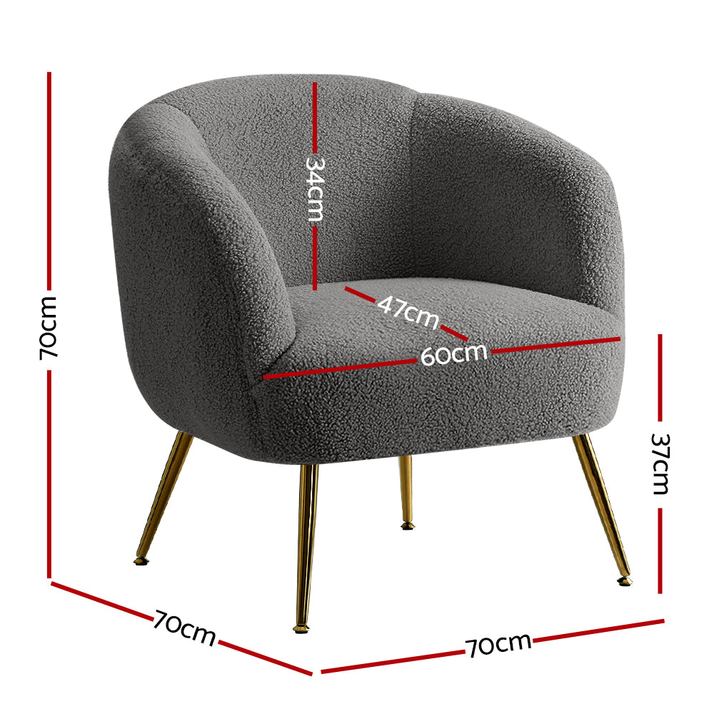Sherpa Boucle Sofa Armchair - Charcoal