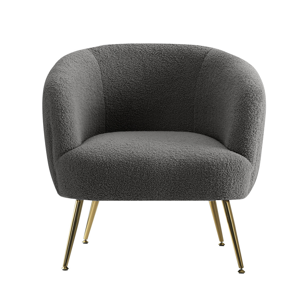 Sherpa Boucle Sofa Armchair - Charcoal