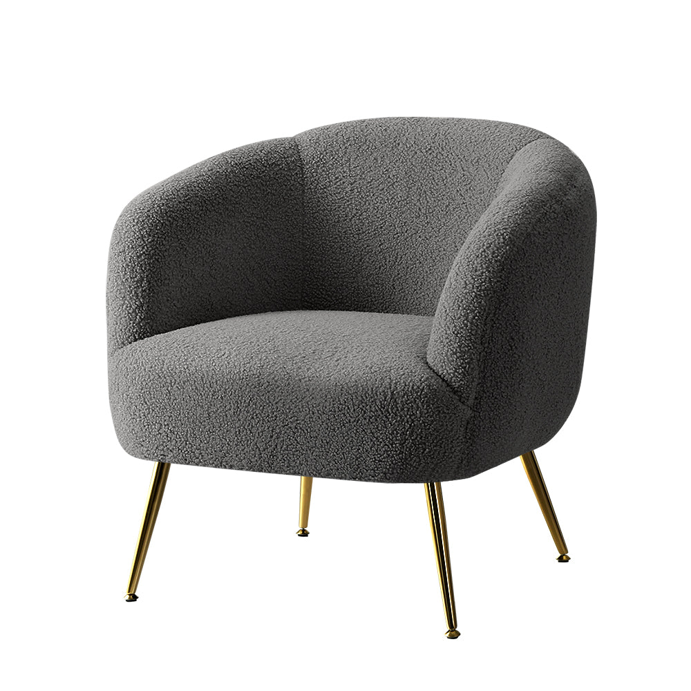 Sherpa Boucle Sofa Armchair - Charcoal