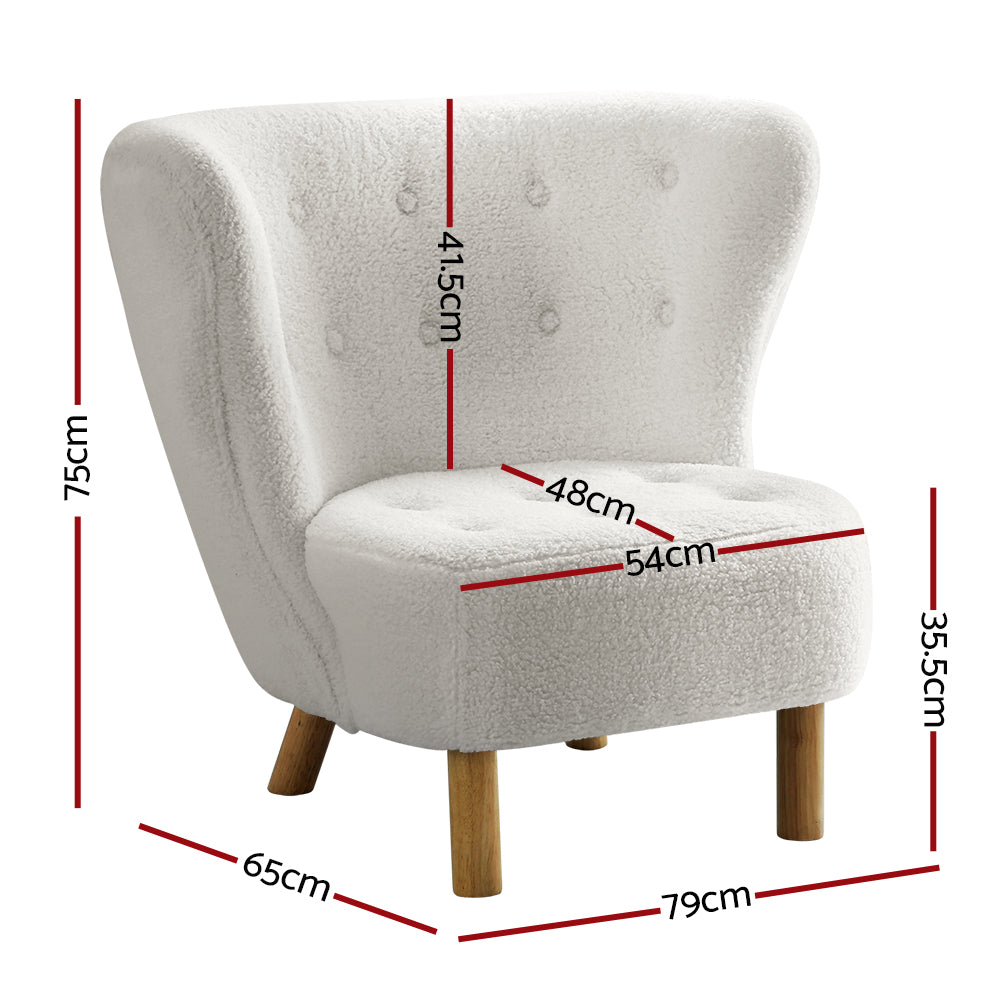 Felista Sherpa Armchair - White