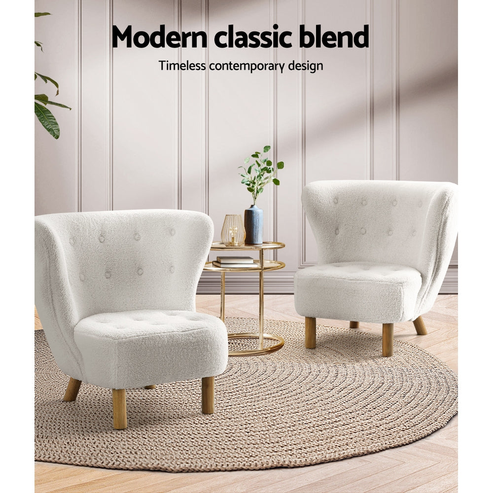 Felista Sherpa Armchair - White