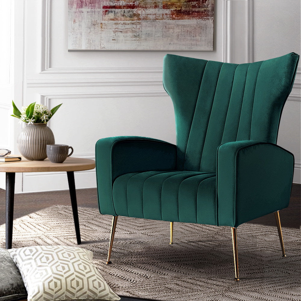 The Kate Armchair - Green Velvet