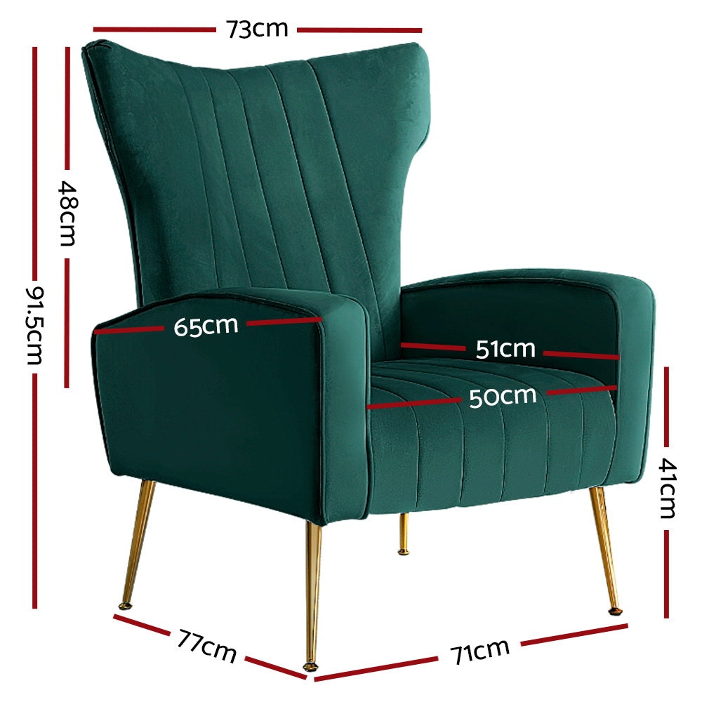 The Kate Armchair - Green Velvet