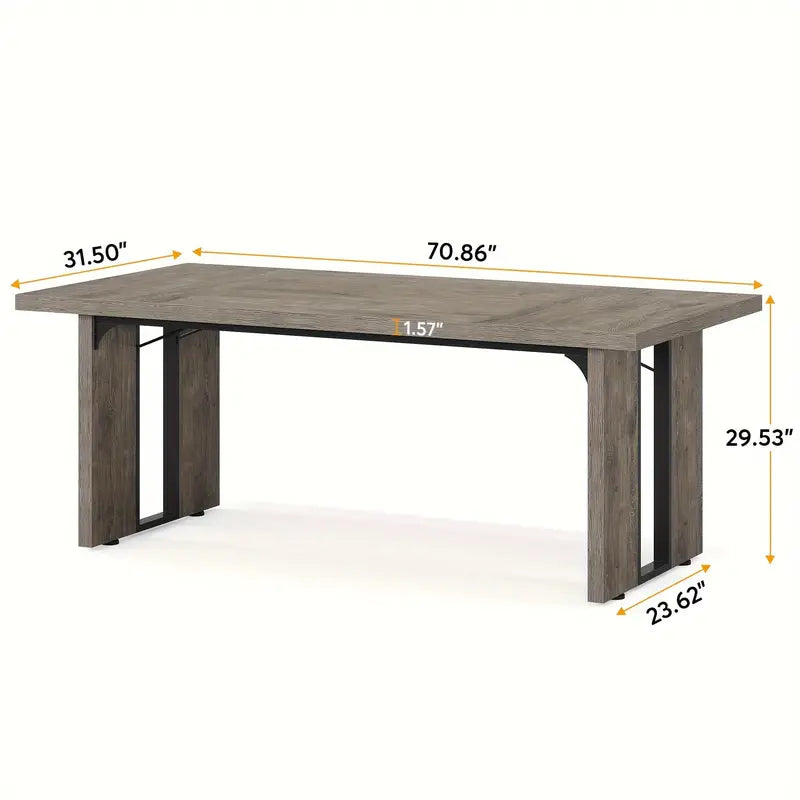 NNETMLT Rustic Rectangular Dining Table - Grey