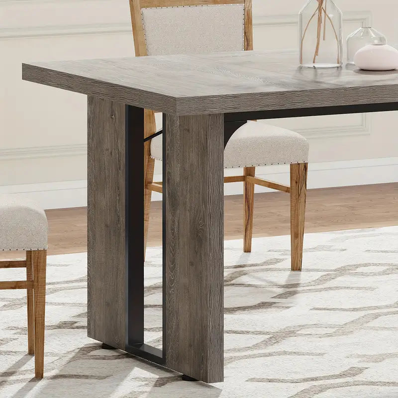 NNETMLT Rustic Rectangular Dining Table - Grey