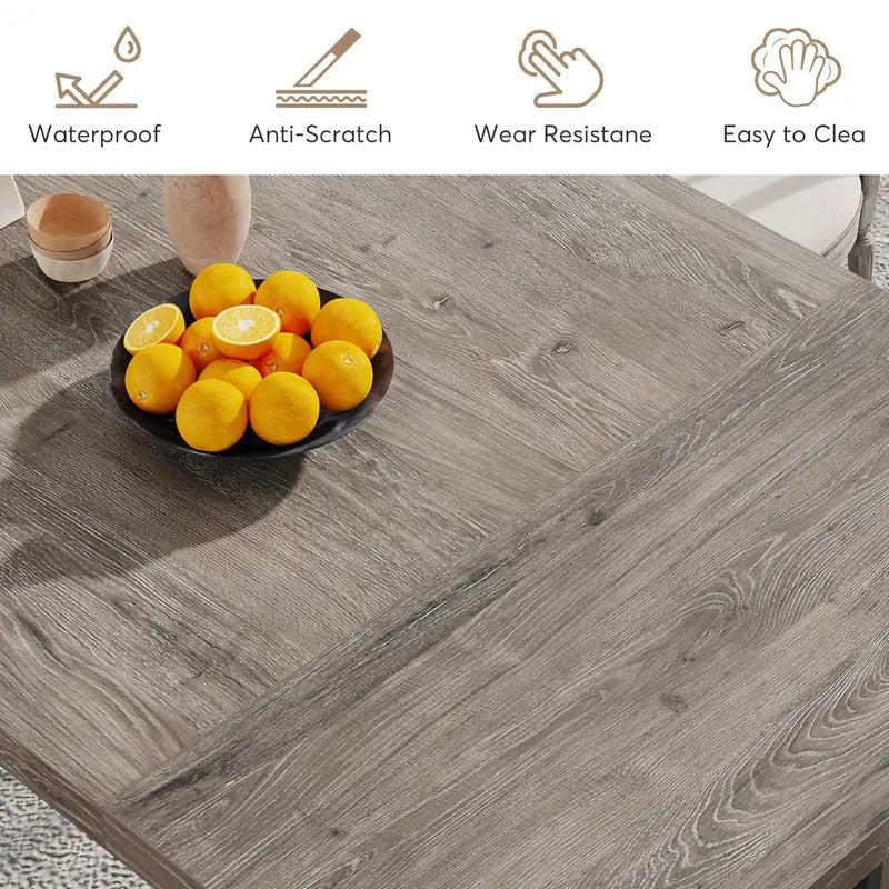 NNETMLT Rustic Rectangular Dining Table - Grey