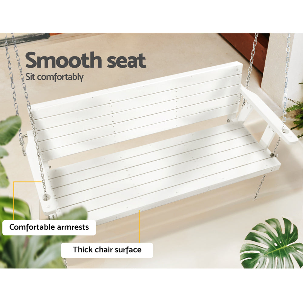 Porch Swinging Chair - White 3 Seater
