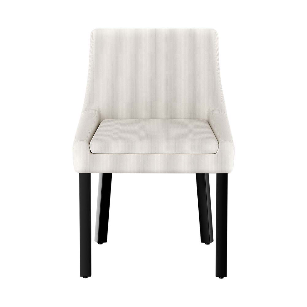 Dining Chairs Set of 4 - Corduroy Wooden Beige