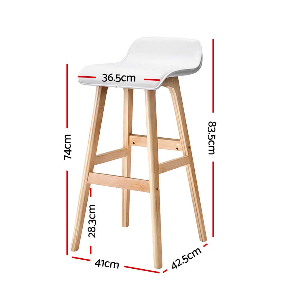 Wooden Bar Stools - White x 2