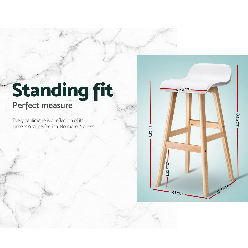 Wooden Bar Stools - White x 2