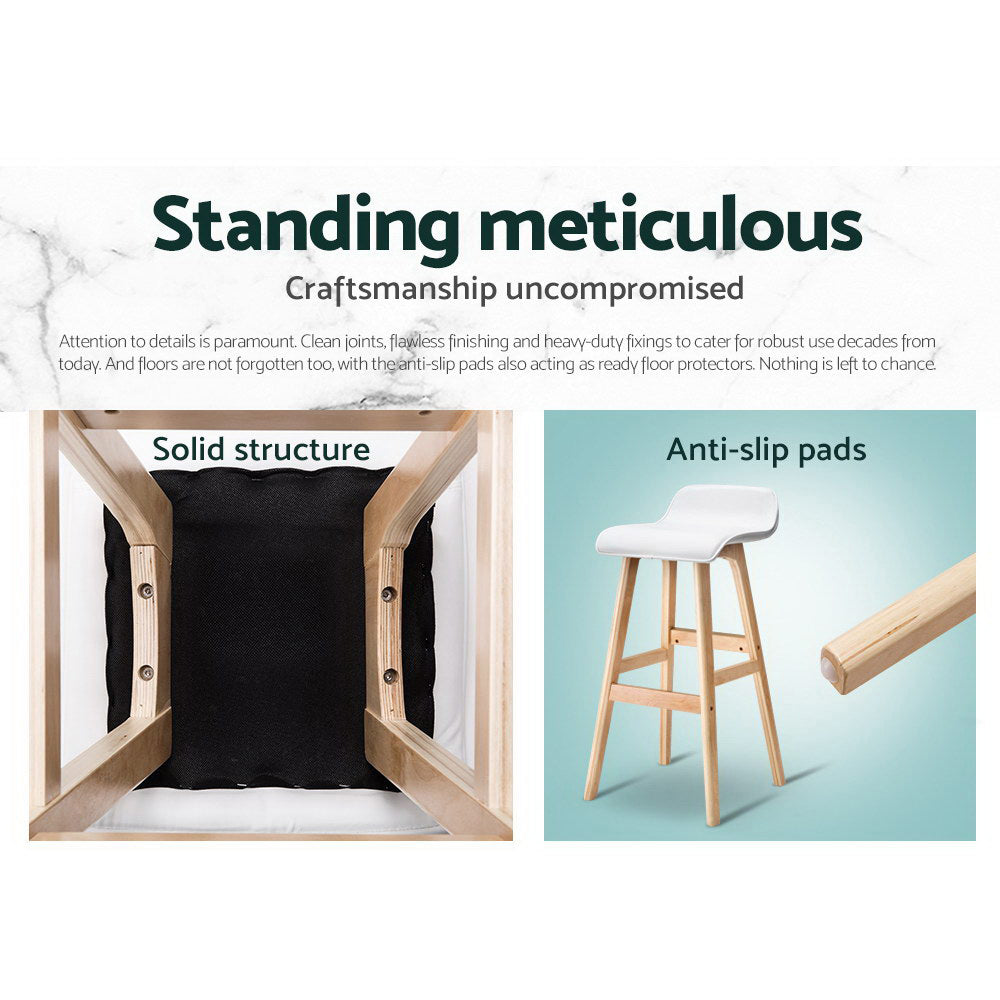 Wooden Bar Stools - White x 2