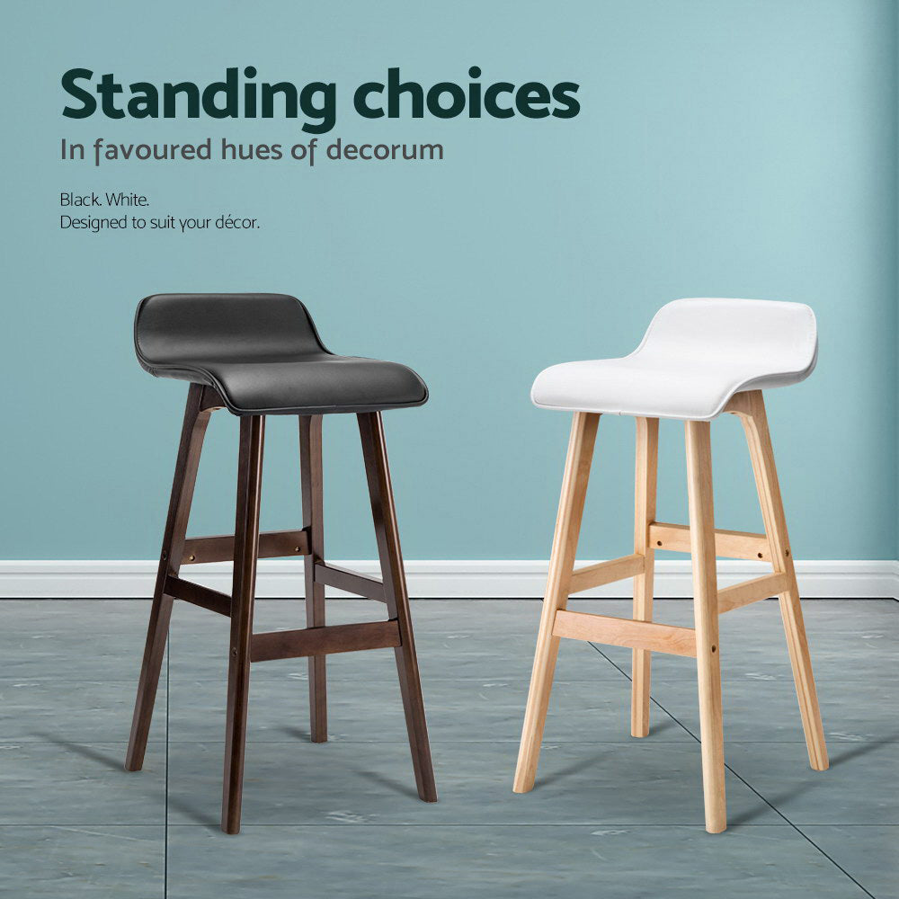 Wooden Bar Stools - White x 2